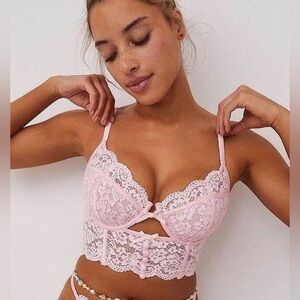 For Love & Lemons for Victoria Secret Creamsicle Pale pink Lace Underwire Bra
